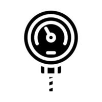 bimetallic thermometer glyph icon vector illustration black