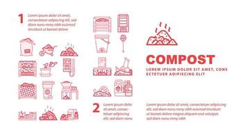 vector de encabezado de aterrizaje de producción de compost