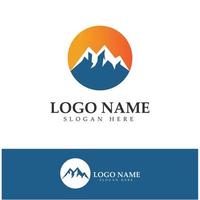 Sun Mountain Logo Icon Design  stock illustration vector
