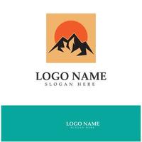Sun Mountain Logo Icon Design  stock illustration