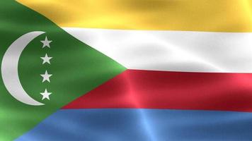 bandeira de comores - bandeira de tecido acenando realista video