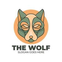 Wolf line logo mascot illustration