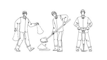 Road Worker Repairing Street Infrastructure Vector Illustration