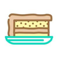 cake dish canteen color icon vector illustration