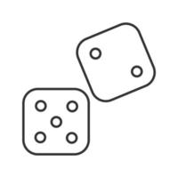 Dice linear icon. Gambling. Thin line illustration. Contour symbol. Vector isolated outline drawing