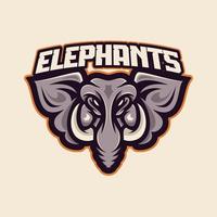 Elephant head mascot logo illustration cartoon vector