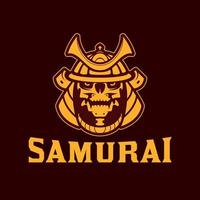 Samurai Skull Logo Macsot Japan vector