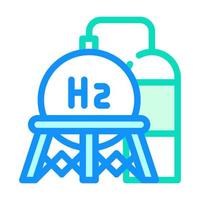 Ilustración de vector de icono de color de tanque de hidrógeno de almacenamiento