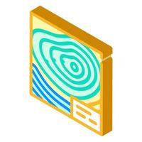 topographic map isometric icon vector illustration color