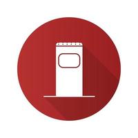 Garbage bin flat design long shadow glyph icon. Trash can. Waste container.Vector silhouette illustration vector
