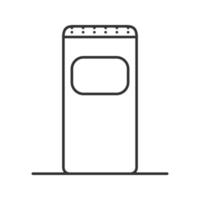 Garbage bin linear icon. Thin line illustration. Trash can. Waste container. Contour symbol. Vector isolated outline drawing
