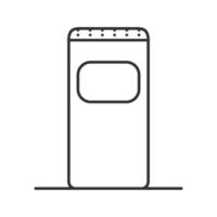 Garbage bin linear icon. Thin line illustration. Trash can. Waste container. Contour symbol. Vector isolated outline drawing