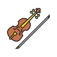 Violin color icon. Fiddle. Isolated vector illustration