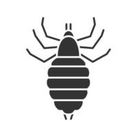 Louse glyph icon. Human parasite. Silhouette symbol. Negative space. Vector isolated illustration