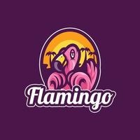 Flamingo bird mascot logo illustrations vector