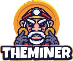 old miner logo mascot illustrations vector