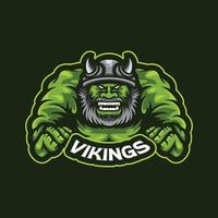 Green giant viking logo illustrations vector