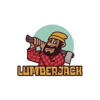 lumber jack logo mascota dibujos animados ilustración vector