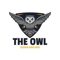 flying owl bird logo mascot
