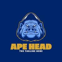 Ape Head Logo Mascot Cartoon vector