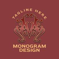 Logo monogram vintage M vector