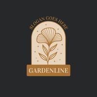 Hand drawn logo flower garden design