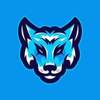 Logo head of blue wolf mascot vector