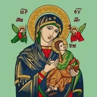 Our LaOur Lady of Perpetual Help Colored Vector Illustration