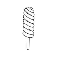 Hand drawn ice cream doodle.  Sweet dessert in sketch style.  Vector illustration isolated on white background for cafe or restaurant menu, birthday card