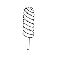 garabato de helado dibujado a mano. postre dulce al estilo boceto. ilustración vectorial aislada en fondo blanco para menú de cafetería o restaurante, tarjeta de cumpleaños vector