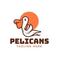 Pelican logo mascot cartoon illustrations vector