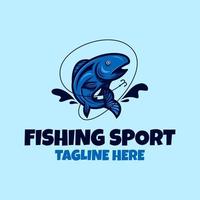 fishing logo cartoon illustration object vector