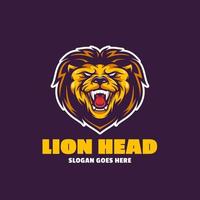 Lion head logo mascot cartoon illustrations vector