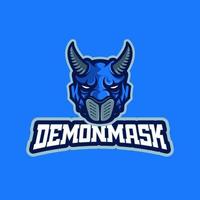 logo mascota demonio con máscara mascota juego vector