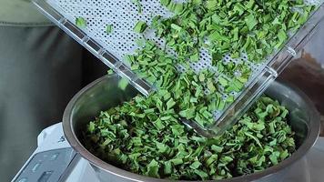 Green onions were dried in an electric dryer for further storage video