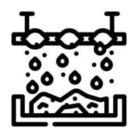 tratamiento químico residuos sólidos línea icono vector ilustración