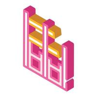 building contruction isometric icon vector color illustration