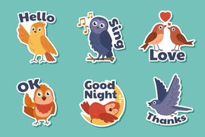 Set of Bird Stickers vector