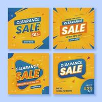 Clearance Sale Social Media Post Template vector