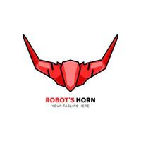 robotic horn logo design with simple line art style vector