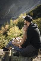 Loving couple in the mountains photo