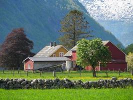 The small village Eidfjord in the norwegian Hardangerfjord photo