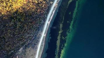 View from above on the coastline of the sea photo