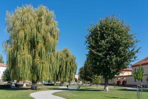 View of the green space in Prejmer Transylvania Romania on September 20, 2018. One unidentified person photo