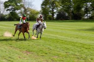 Point to point racing at Godstone Surrey on May 2, 2009. Two unidentified people photo