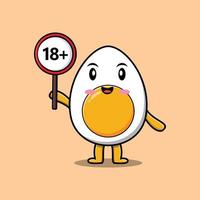 cute cartoon boiled egg vector