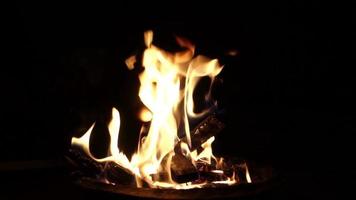 A close upshot of bonfire during winter night in north India. video