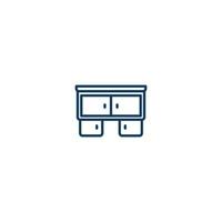 Desk Table Furniture line icon. linear style sign for mobile concept and web design. Desk Table Furniture outline vector icon. Symbol, logo illustration. Vector graphic
