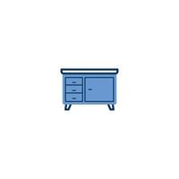 Desk Table Furniture line icon. linear style sign for mobile concept and web design. Desk Table Furniture outline vector icon. Symbol, logo illustration. Vector graphic