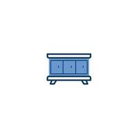 Desk Table Furniture line icon. linear style sign for mobile concept and web design. Desk Table Furniture outline vector icon. Symbol, logo illustration. Vector graphic